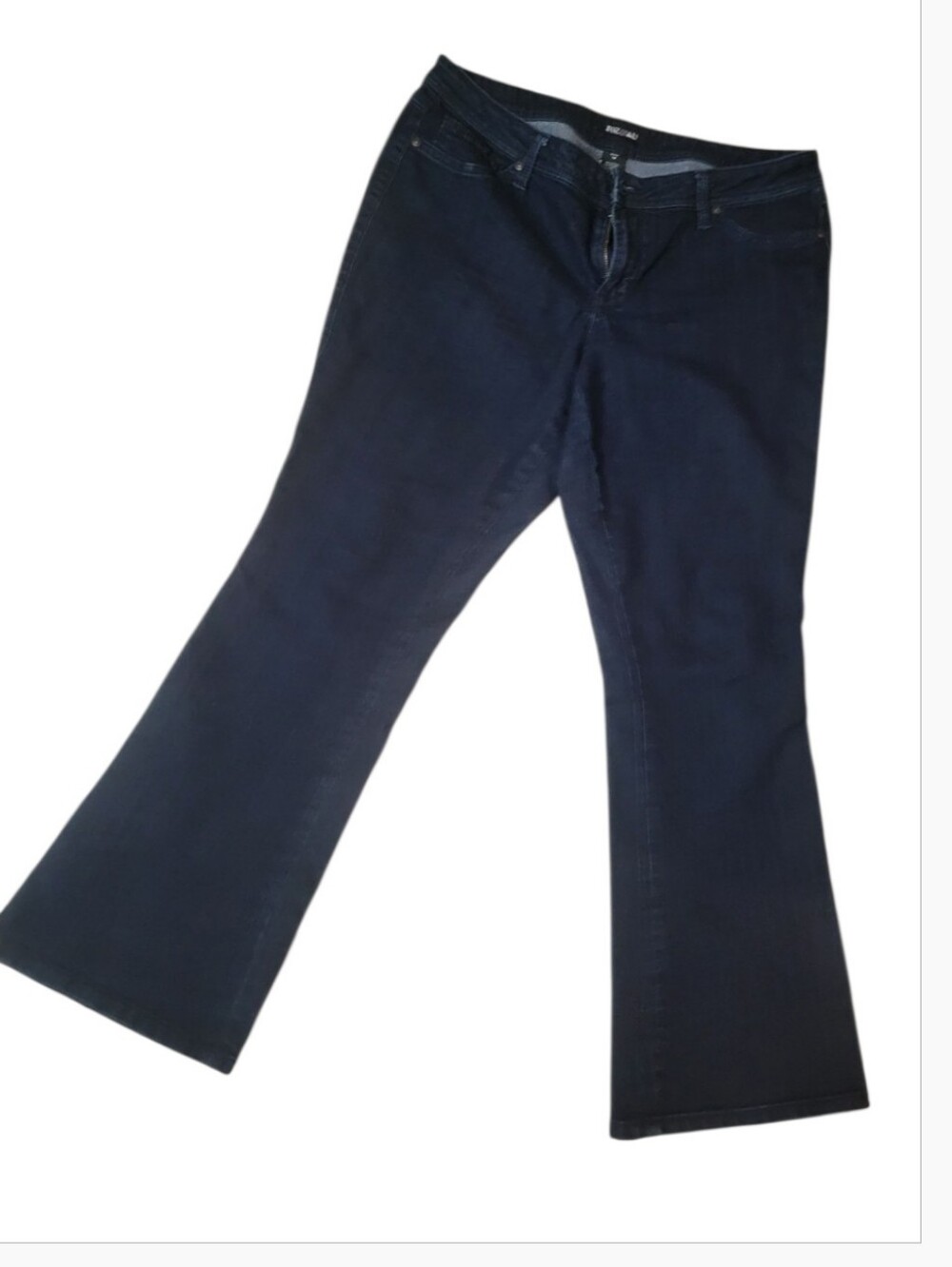 Roz & Ali Women Dark Blue Flared Jeans Sz P 14 L
